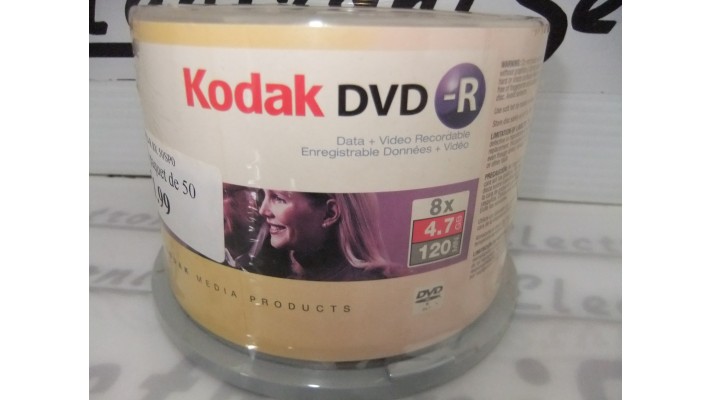 Kodak DVD-R 8X paquet de 50 disques vierges